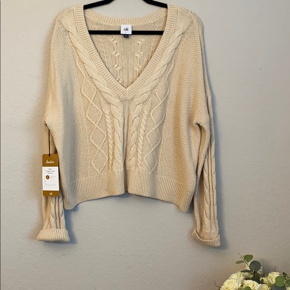 Cabi 5636 cropped cable pullover - Picture 2 of 10